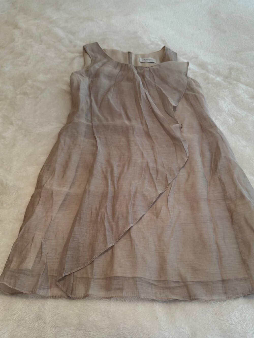 Charade Seoul Korea Beige/Linen Color Linen Fabric Look Dress